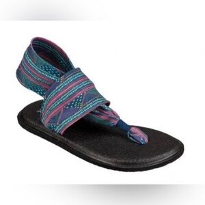 Sanuk Black and Blue Flip Flop Sandals